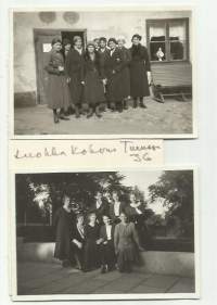 Luokkakokous Turussa 1936 - valokuva 6x9  cm 2 kpl