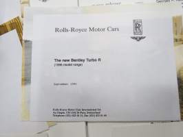 Rolls-Royce &amp; Bentley 1995 Press Information -myyntiesite / lanseerauskansio