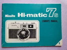 Minolta Hi-matic 7s owner&#039;s manual