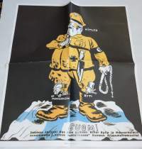Venäläinen propaganda juliste pyöveli Hitler Sodan lehdet dokumentti 32 -juliste, uustuotantoa