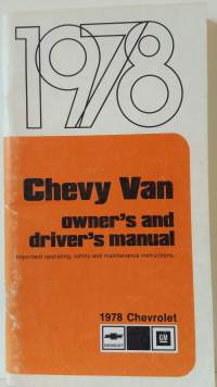 1978 Chevy Van - owner´s and driver´s manual