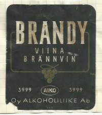 Brandy viina Alko nr 3999 - viinaetiketti