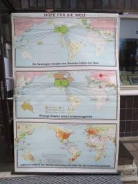 Hilfe für die Welt - Westermann 1966 - Kehitysapu -seinäkartta / koulukartta