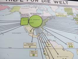 Hilfe für die Welt - Westermann 1966 - Kehitysapu -seinäkartta / koulukartta
