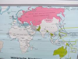 Bündnissysteme der Welt - Westermann 1968 - Maailman liittoutumisjärjestelmä -seinäkartta / koulukartta