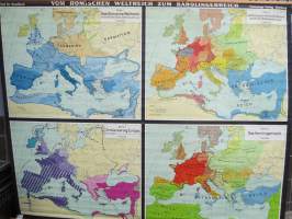 Vom Romischen Weltreich zum Karolingerreich - Rooman valtakunnasta Karolinkien valtakuntaan, Flemmings Verlag - seinäkartta / koulukartta