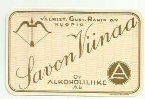 Savon Viinaa Alko  - viinaetiketti ( Frenckellin kivipaino )