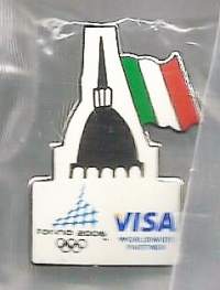 Torino 2006 /Visa  Olympia pinssi  alkuperäinen avaamaton pakkaus  - pinssi rintamerkki