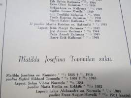 Johan Hellberg´in suku 31.5.1949 - Johan Hellberg synt. 16.12.1811 Laitila, kuoli 23.5.1981 Nakkila -sukutaulu isona &quot;plakaattina&quot;