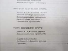 Insinöörit - Ingenjörer 1957 Tampereen Teknillinen Opisto - Tekniska Läroverket, Helsingin Teknillinen Opisto - Turun Teknillinen Opisto, - Kurssijulkaisu-vuosikirja