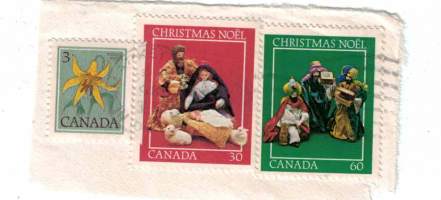 Postimerkit 3 kpl. Canadan  joulumerkkejä