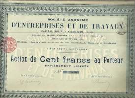 Déntreprises et de Travaux Bordeaux 1905 - osakekirja