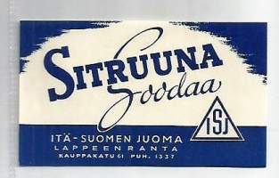 Sitruuna Soodaa - juomaetiketti