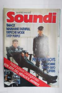 Soundi 1987 nr 9, Pet Shop Boys, Sly &amp; Robbie, Status Quo, Clifters, Smack, Marianne Faithfull, Depeche Mode, Deep Purple.