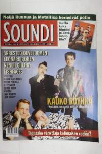 Soundi 1993 nr 1-2, Arrested Development, Leonard Cohen, Neneh Cherry, Fishfaces, Kauko Röyhkä, Värttinä, Honey B &amp; T-Bones, Pekka Pohjola, Kelvynator, Slobo Horo.