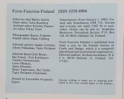 Form Function Finland, 1985 No. 4.