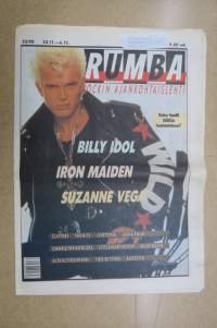Rumba 1990 nr 22, Billy Idol, Iron Maiden, Suzanne Vega, Clifters, Thenits, Jivetones, Anna Palm, Omar &amp; The Howlers, Little Mary Mixup, Miles Davis, ym.