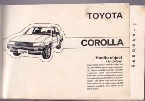 Toyota Corolla,1987. Huolto- ja käyttöohjeet