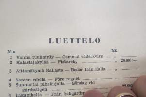 Näyttely J. Sarisalo 5-12.11.1950 - Hotelli Ernst, Vaasa -Justus Sarisalon taiteen myyntinäyttely, luettelo / art exhibition catalog
