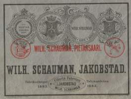 Sikuri  tuote-etiketti  (12x18 cm) painettu Björkellin kivipainossa 1900-luvun vaihteessa