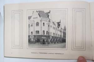 Kuvia Tampereelta 1922, matkamuistokirjanen Tampereelta, kuvia myös J. Tirkkonen vaatetus- ja kangaskaupan tiloista ja valikoimista