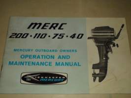 Mercury Merc 200 110 75 40 operation and maintenance manual  Huolto-opas