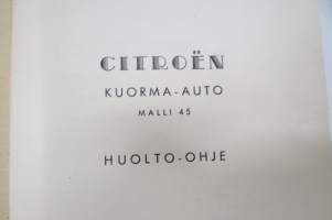 Citroën kuorma-auto malli 45 -huolto-ohje (käyttöohjekirja) / manual