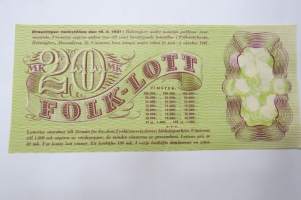 Kansan-arpa - Folk-Lott, arvonta 19.5.1941, nr 163541 -lottery ticket