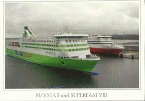MS Star ja Superfast VIII  2007  - laivapostikortti  postikortti laivakortti kulkematon