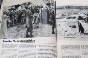 Peitsi 1957 nr 1, Maanpuolustusasioita käsittelevä lehti, 1. ilmestynyt numero, Isänmaallisia juhlia, Suomalaiset YK:n turvallisuusjoukoissa, Rovajärvi, Graf Spee