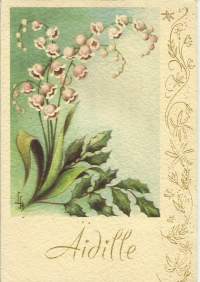 Äitienpäiväkortti erä 1940-60 luvuilta n 10 kpl erä - äitienpäiväkortti, onnittelukortti, taittokortti, postikortti