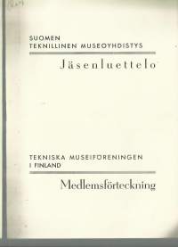 Suomen teknillinen museoyhdistys  jäsenluettelo 1945