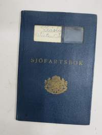 Sjöfartsbok, Sixten Ingvar Gräslund / SS &quot;Gudrun&quot;, London 9.1.1948 -sailor´s passport / ruotsalainen vastakirja