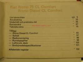 Fiat Ritmo Comfort Instruktionsbok åm. 1983