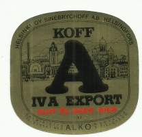 Koff  A IV A Export   olut  - olutetiketti