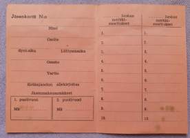 Nuoret Kotkat jäsenkortti 1955 - ei nimeä.