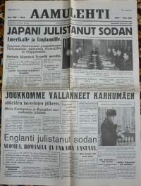Aamulehti  joulukuun 8. p:nä 1941 Näköispainos sarjat sodan lehdet