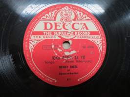Decca SD 4006 Henry Theel ja Decca-orkesteri rantamökissä / Joka päivä ja yö -savikiekkoäänilevy / 78 rpm record