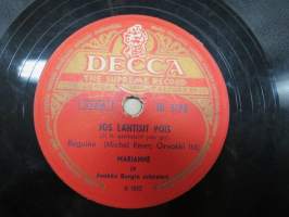 Decca SD 5178 Metro-tytöt ja Jaakko Borgin orkesteri Hullu kello / Marianne ja Jaakko Borgin orkesteri Jos lähtisit pois -savikiekkoäänilevy / 78 rpm record