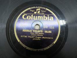 Columbia DY 121 Rytmi Pojat Viini, naiset ja laulu / Ruusuja etelästä - savikiekkoäänilevy / 78 rpm record