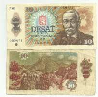 Tsekkoslovakia 10 korun 1986 seteli
