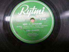 Rytmi R 6160 Jukka LÖnnqvist ja Rytmi-yhtye Minä ja Mandoliini / Kulkurin viimeinen näky - savikiekkoäänilevy / 78 rpm record