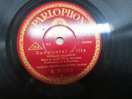 Parlophon B. 36051  Georg Malmstén, barytoni Sunnuntai-ilta / Särkynyt onni - savikiekkoäänilevy / 78 rpm record