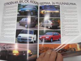 Citroën nautinto - AX, BX, CX yleisesite 1988 -myyntiesite / sales brochure
