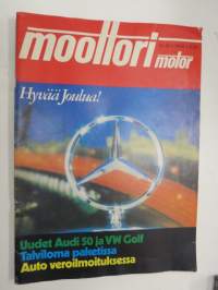 Moottori 1974 Motor nr 12, Audi 50 &amp; VW Golf, Citroën Dyane, Fiat 131 Mirafiori, USA-Automuoti 1975, Morgantown PRT-järjestelmä, Rallivoittaja Elite, ym.