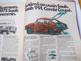 Moottori 1974 Motor nr 12, Audi 50 &amp; VW Golf, Citroën Dyane, Fiat 131 Mirafiori, USA-Automuoti 1975, Morgantown PRT-järjestelmä, Rallivoittaja Elite, ym.