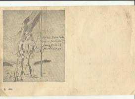 Kuullos pyhä Vala ...  -  taiteilijakortti sotilaspostikortti   - kulkenut 1940 Kenttäpostia sensuurileima
