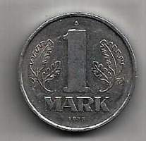 DDR Itä-Saksa 1 Mark 1973 - ulkomainen kolikko