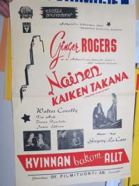 Nainen kaiken takana - Kvinnan bakom allt, Ginger Rogers, Walter Conolly, Tim Holt, Verree Teasdale, James Ellison, 1943 -elokuvajuliste / movie poster