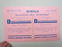 Donin Kasakkain laulu - Don Kosackernas sång, Kinola (Turku) -elokuvajuliste / movie poster